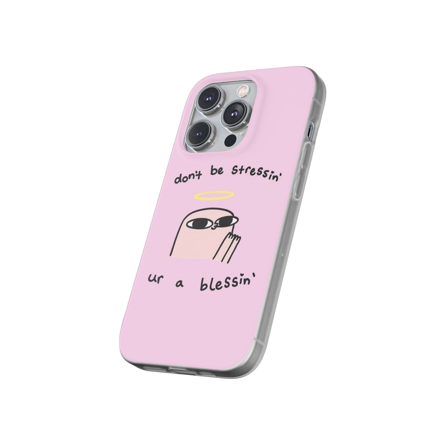 Cute Stress Relief Phone Case, Motivational Flexi Case, Gift for Friends, Phone Cover, Modern Art Case