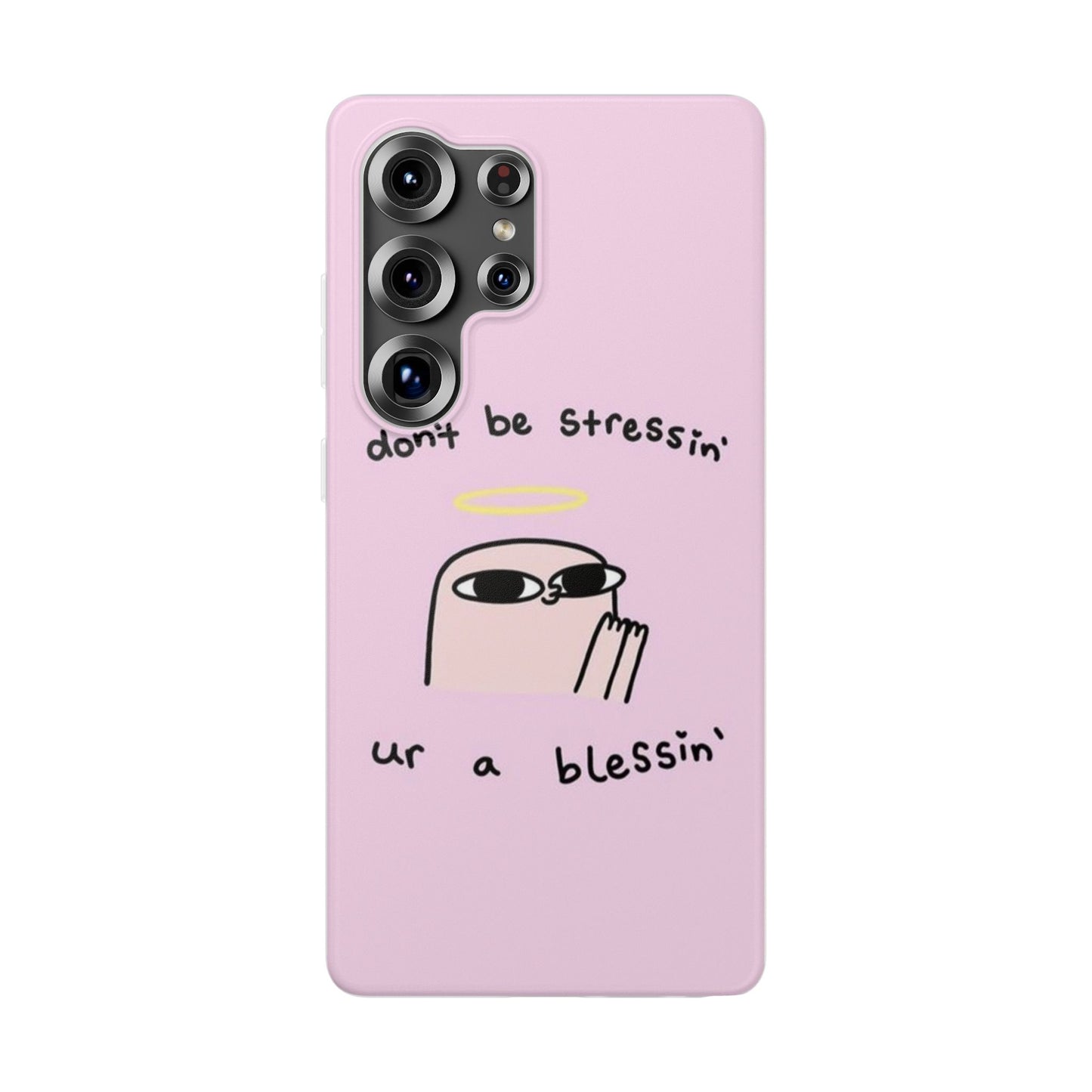 Cute Stress Relief Phone Case, Motivational Flexi Case, Gift for Friends, Phone Cover, Modern Art Case
