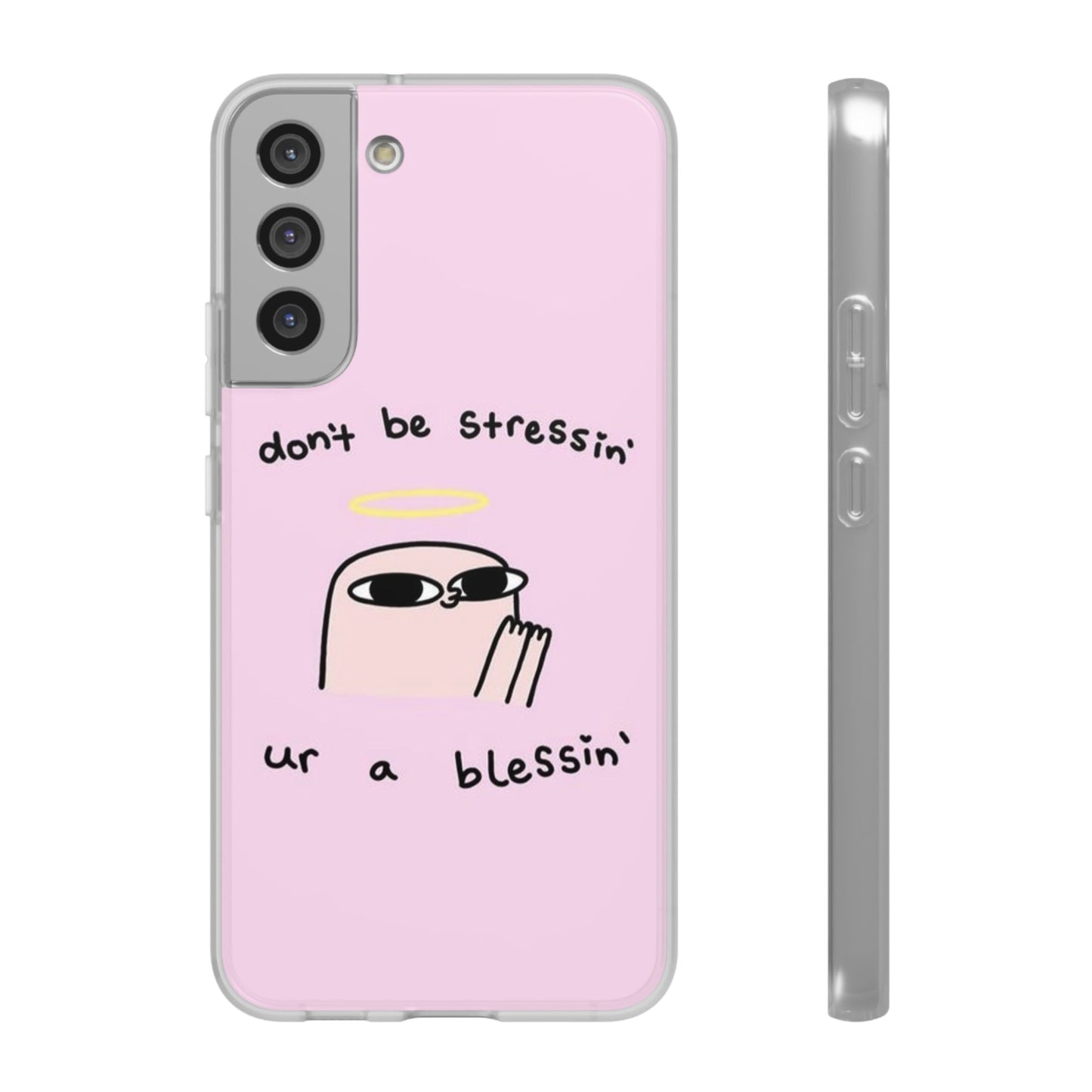 Cute Stress Relief Phone Case, Motivational Flexi Case, Gift for Friends, Phone Cover, Modern Art Case