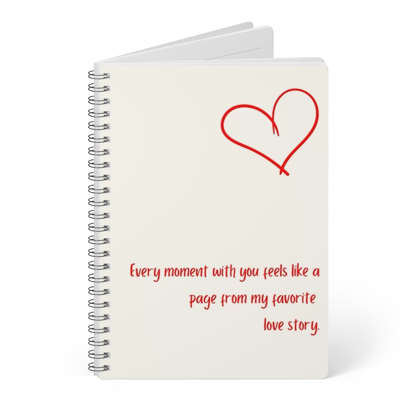 Romantic Wirobound Notebook, Love Story Journal, A5 Softcover for Couples, Gifts for Her, Valentine's Day, Wedding Planner, Writing