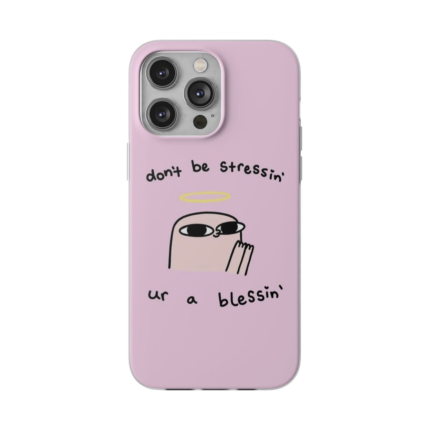 Cute Stress Relief Phone Case, Motivational Flexi Case, Gift for Friends, Phone Cover, Modern Art Case