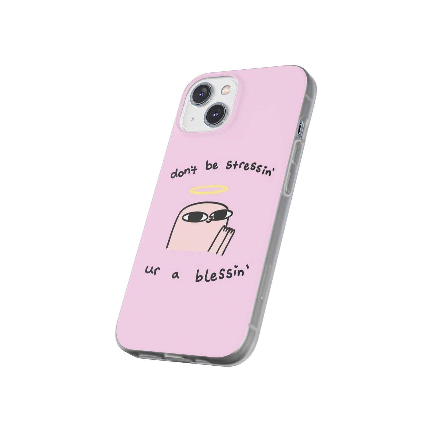 Cute Stress Relief Phone Case, Motivational Flexi Case, Gift for Friends, Phone Cover, Modern Art Case
