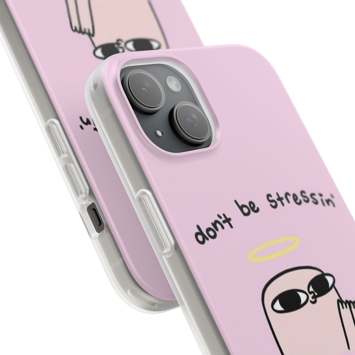 Cute Stress Relief Phone Case, Motivational Flexi Case, Gift for Friends, Phone Cover, Modern Art Case