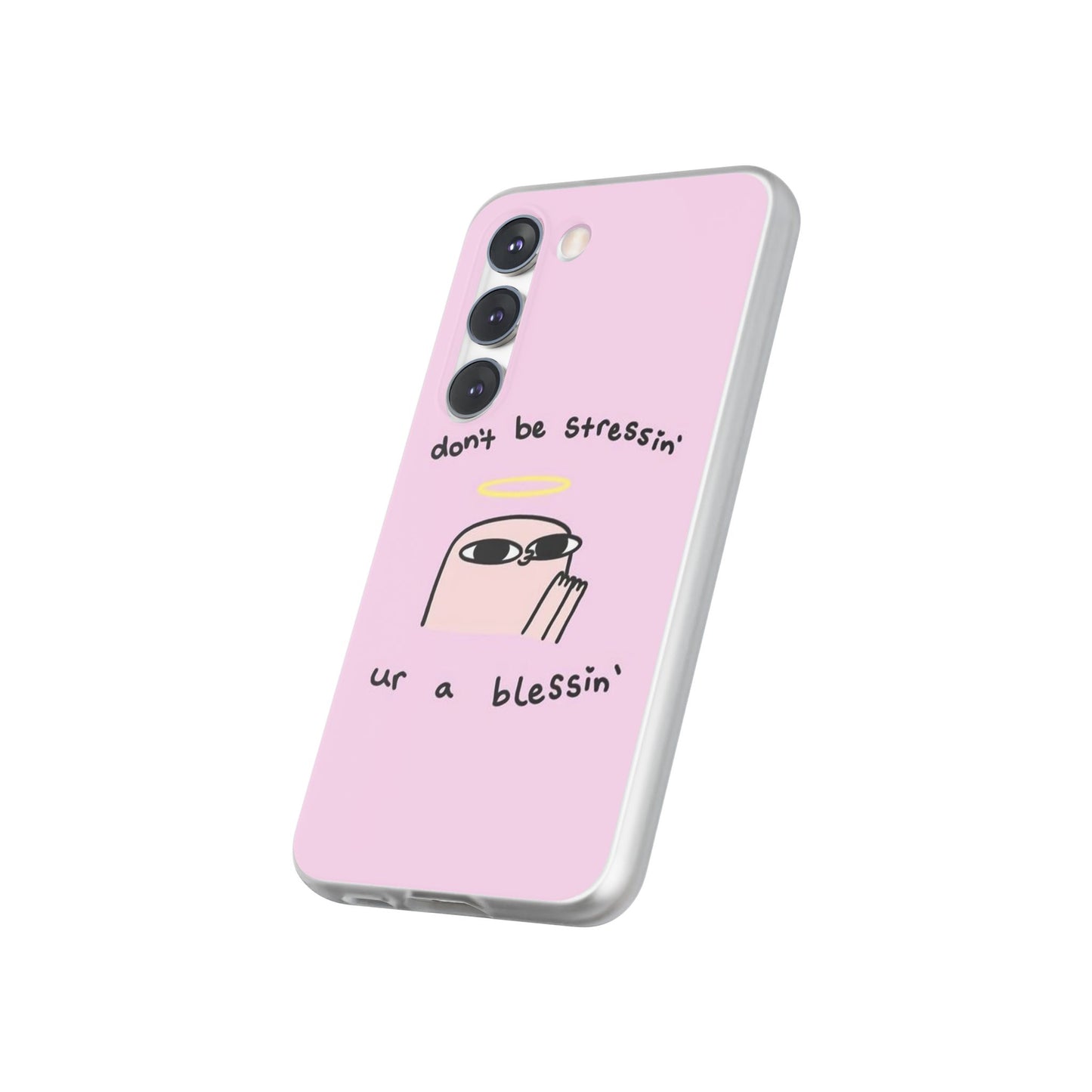 Cute Stress Relief Phone Case, Motivational Flexi Case, Gift for Friends, Phone Cover, Modern Art Case
