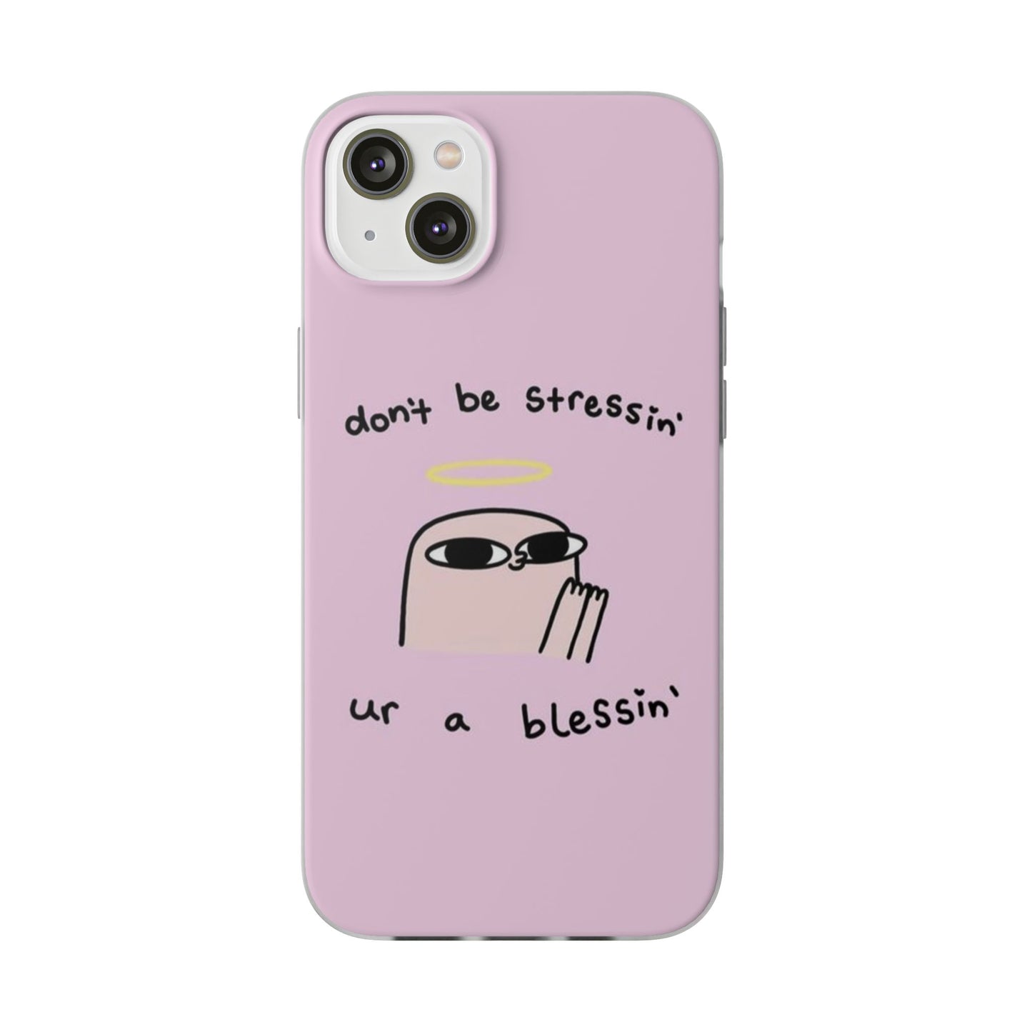 Cute Stress Relief Phone Case, Motivational Flexi Case, Gift for Friends, Phone Cover, Modern Art Case