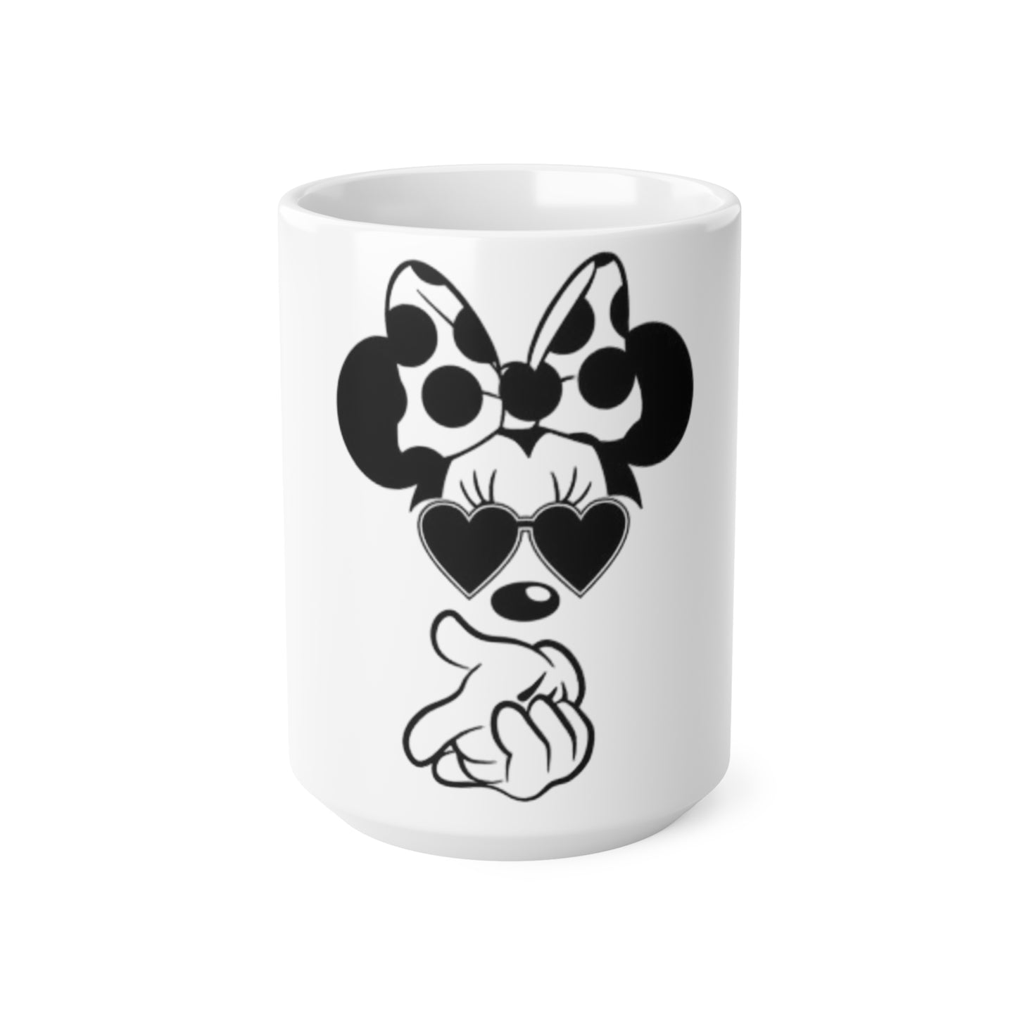 Stylish Minnie Mouse Coffee Mug, Cute Gift for Disney Lovers, Perfect for Birthdays, Collectible, Black & White