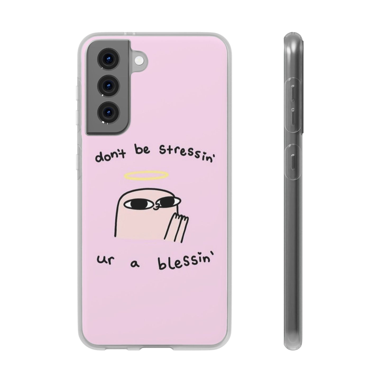 Cute Stress Relief Phone Case, Motivational Flexi Case, Gift for Friends, Phone Cover, Modern Art Case