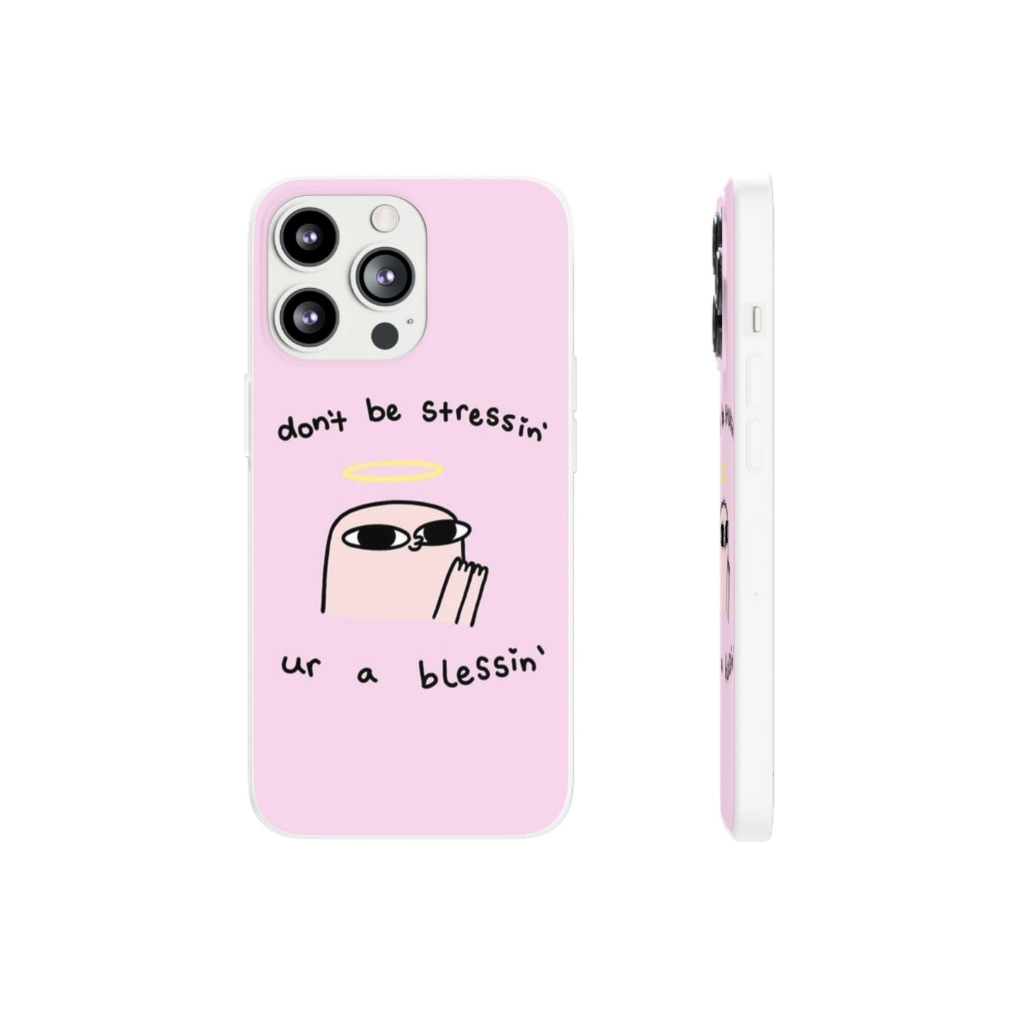 Cute Stress Relief Phone Case, Motivational Flexi Case, Gift for Friends, Phone Cover, Modern Art Case