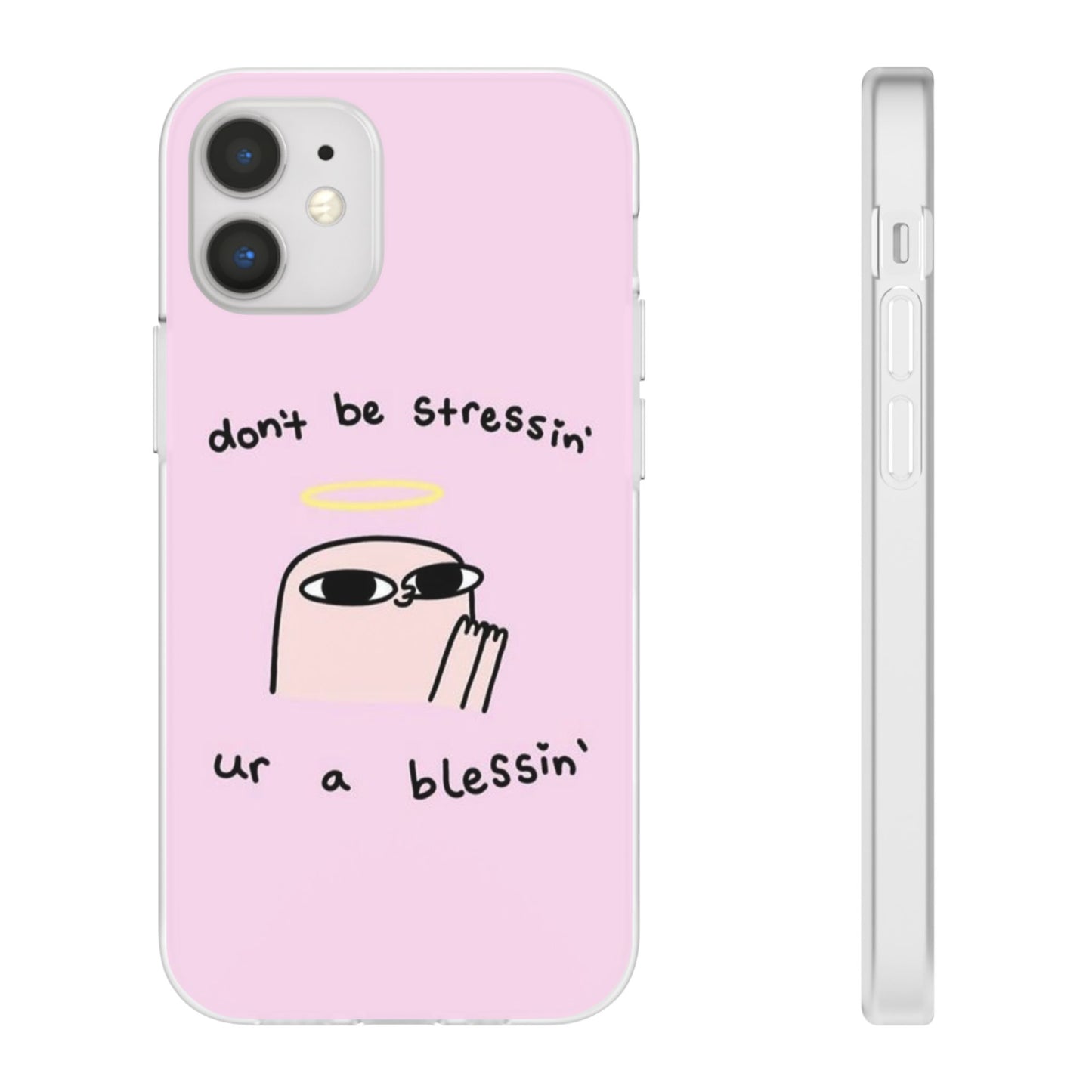 Cute Stress Relief Phone Case, Motivational Flexi Case, Gift for Friends, Phone Cover, Modern Art Case