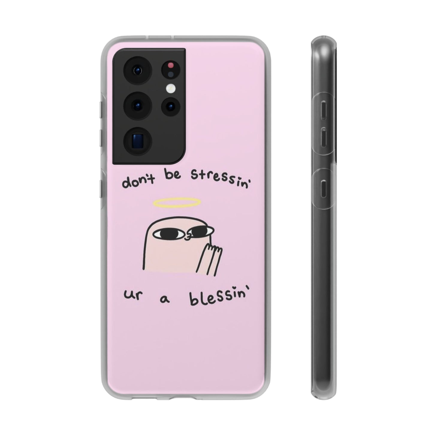 Cute Stress Relief Phone Case, Motivational Flexi Case, Gift for Friends, Phone Cover, Modern Art Case