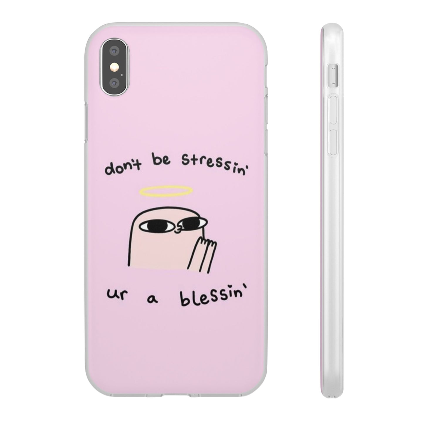 Cute Stress Relief Phone Case, Motivational Flexi Case, Gift for Friends, Phone Cover, Modern Art Case