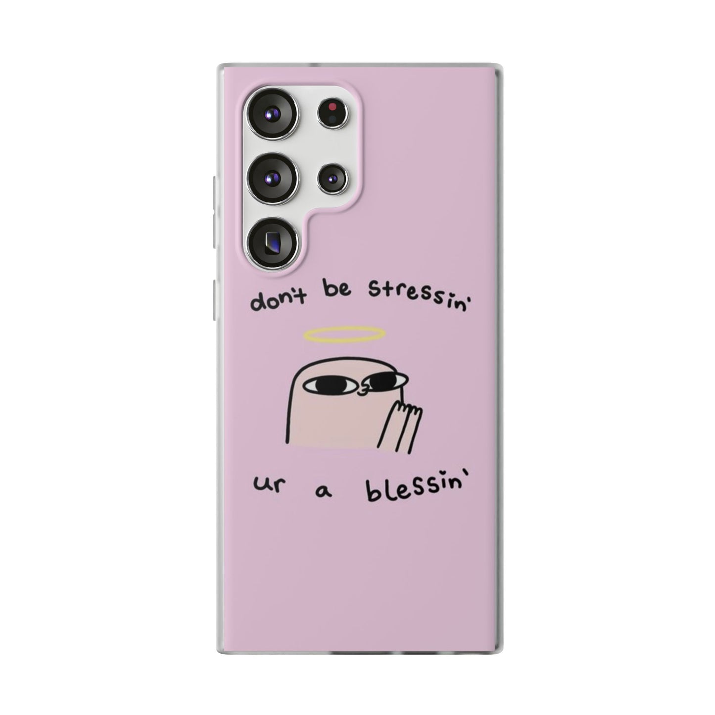 Cute Stress Relief Phone Case, Motivational Flexi Case, Gift for Friends, Phone Cover, Modern Art Case