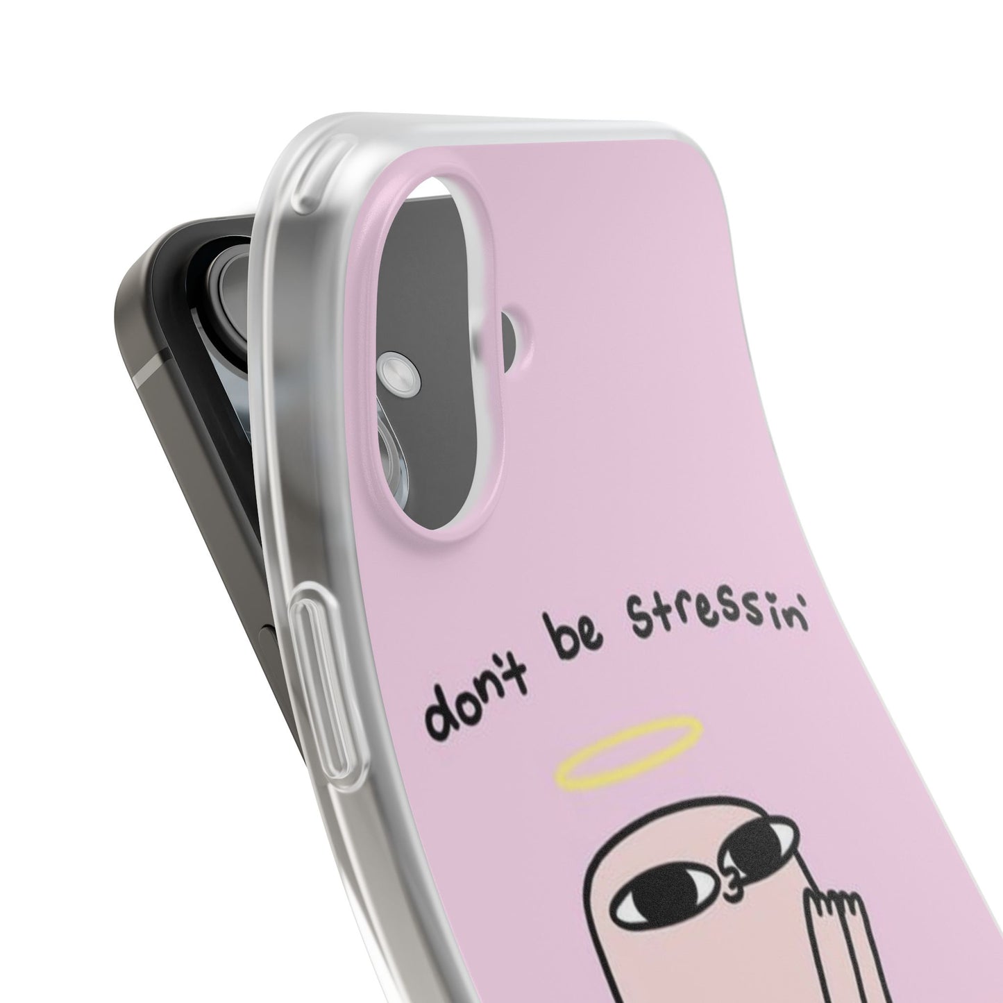Cute Stress Relief Phone Case, Motivational Flexi Case, Gift for Friends, Phone Cover, Modern Art Case