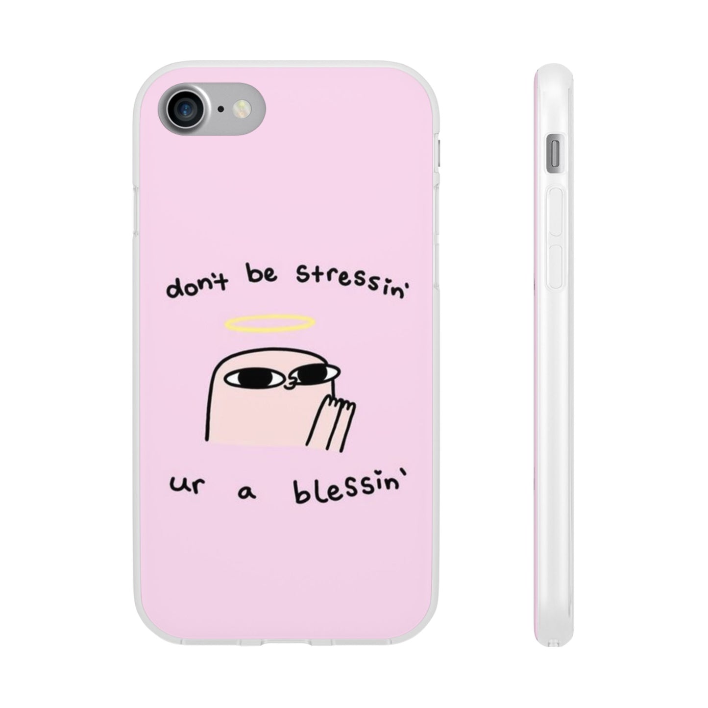 Cute Stress Relief Phone Case, Motivational Flexi Case, Gift for Friends, Phone Cover, Modern Art Case