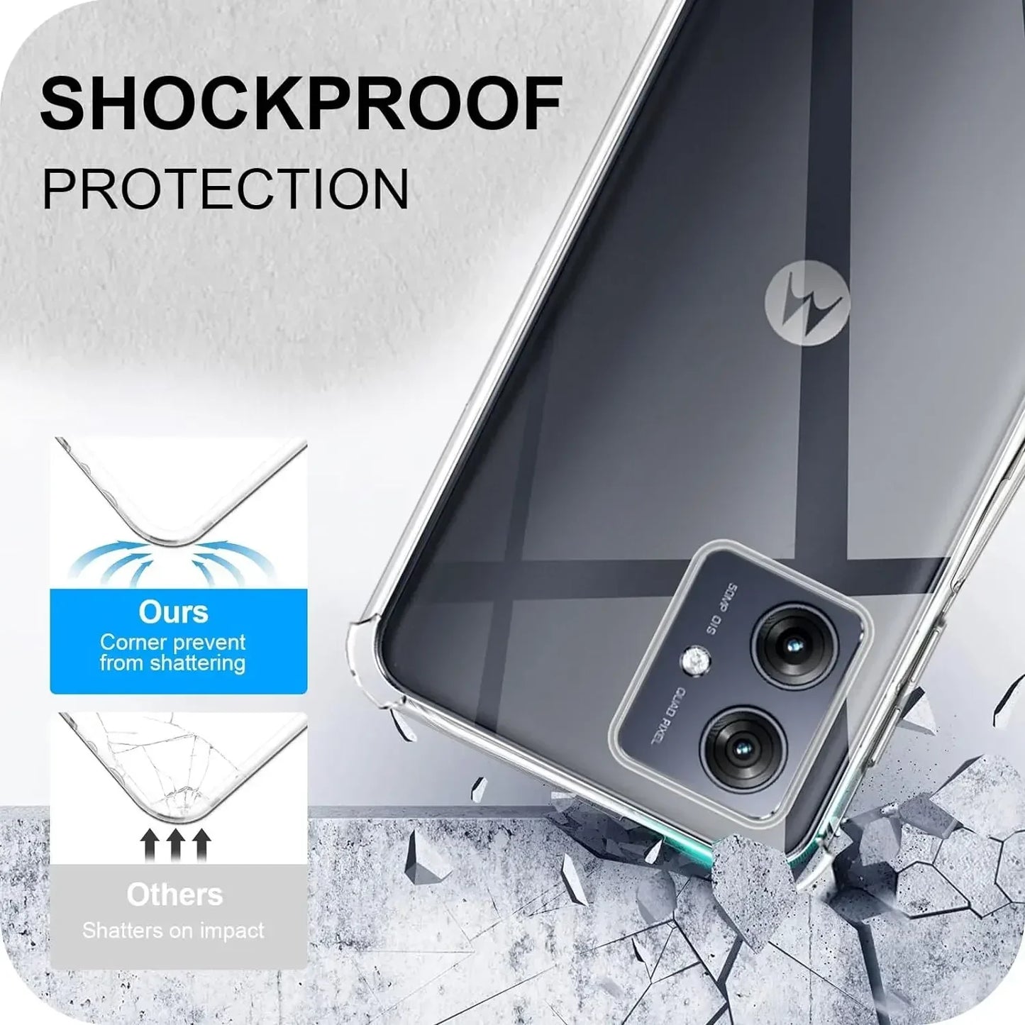 Clear Shockproof Phone Case For Motorola Moto G24 G34 G04 G14 G54 5G G84 5G G13 G23 G53 G73 Case Back Cover Slim TPU Thick Shell