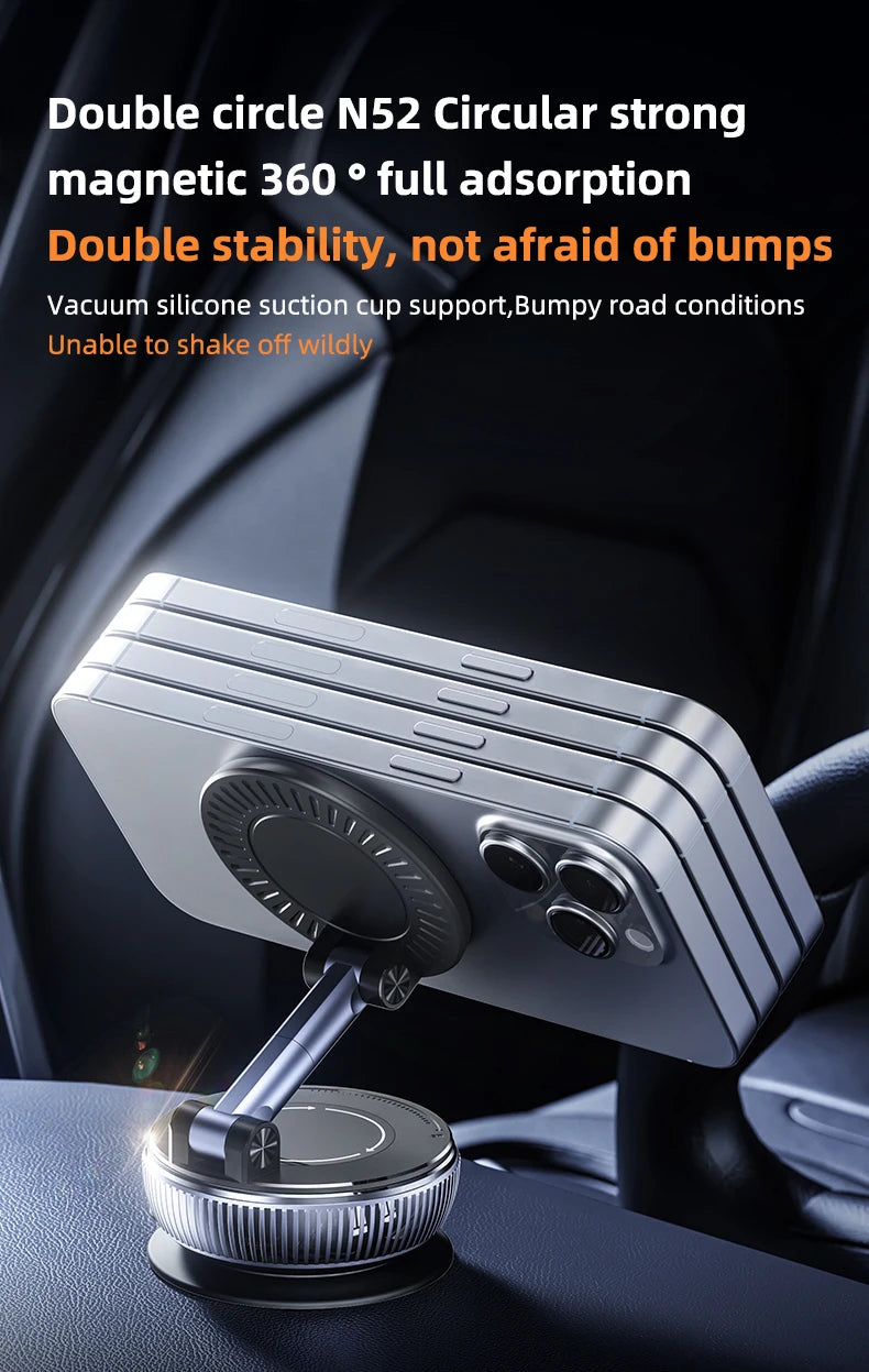 Upgraded Vacuum Magnetic Phone Holder Stand, for Magsafe Suction Cup Phone MountAdjustable Swivel Lock, for Your Car/Gym/Mirror