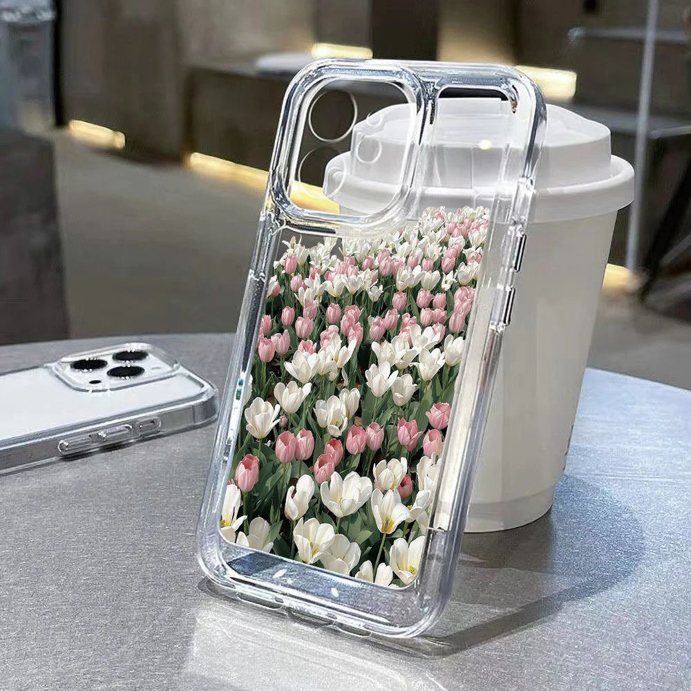 Case For iPhone 11 Case iPhone 17 Pro Max Case For iPhone 16 Pro 12 14 13 15 Pro Max XR XS 7 8 15 Plus Cover Flower Soft Fundas