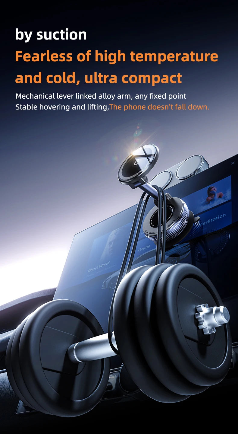 Upgraded Vacuum Magnetic Phone Holder Stand, for Magsafe Suction Cup Phone MountAdjustable Swivel Lock, for Your Car/Gym/Mirror