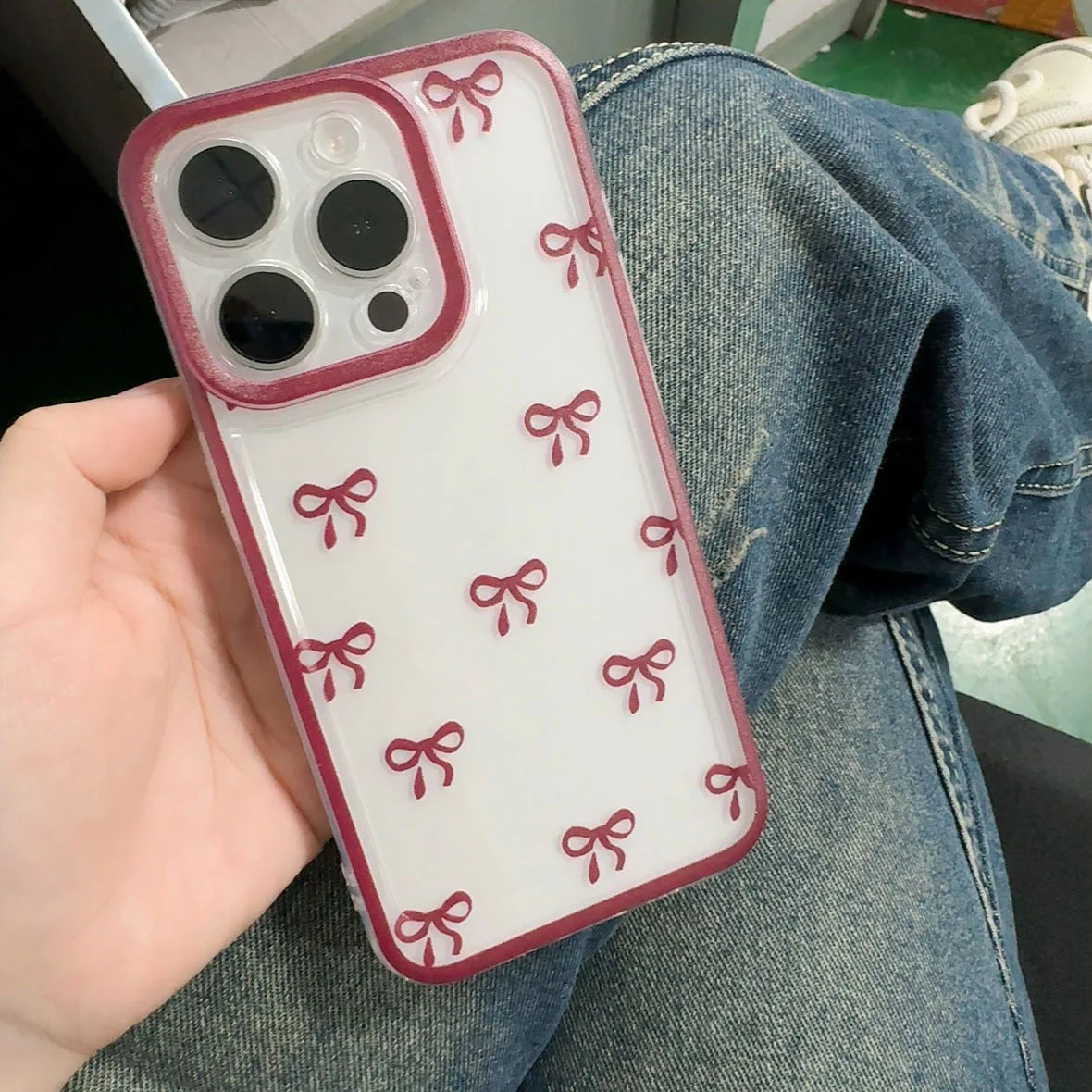 Bowknot Phone Case or iPhone 16 15 14 13 12 Pro Max Cute Soft Clear Bowknot Case Candy Cover