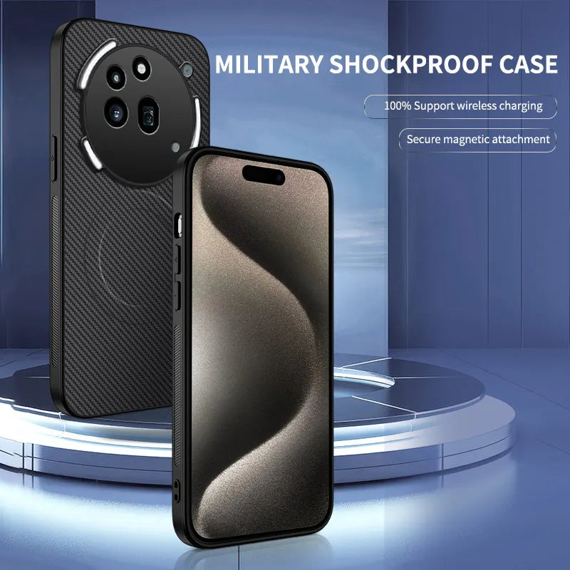 Carbon Fiber Magnetic Case For Phone 3a / Pro Ultra Thin Hard Matte Back Camera Protector Shockproof TPU Bumper Shell