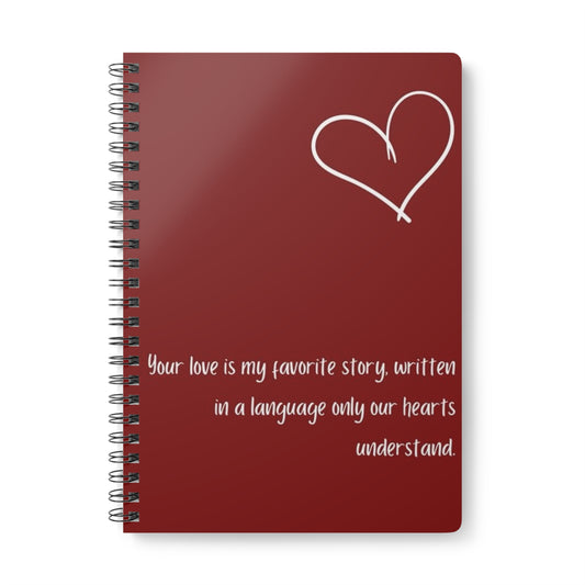 Heartfelt Love Notebook, A5 Wirobound Journal for Couples, Romantic Gift, Anniversary Keepsake, Relationship Journal, Writing Memories