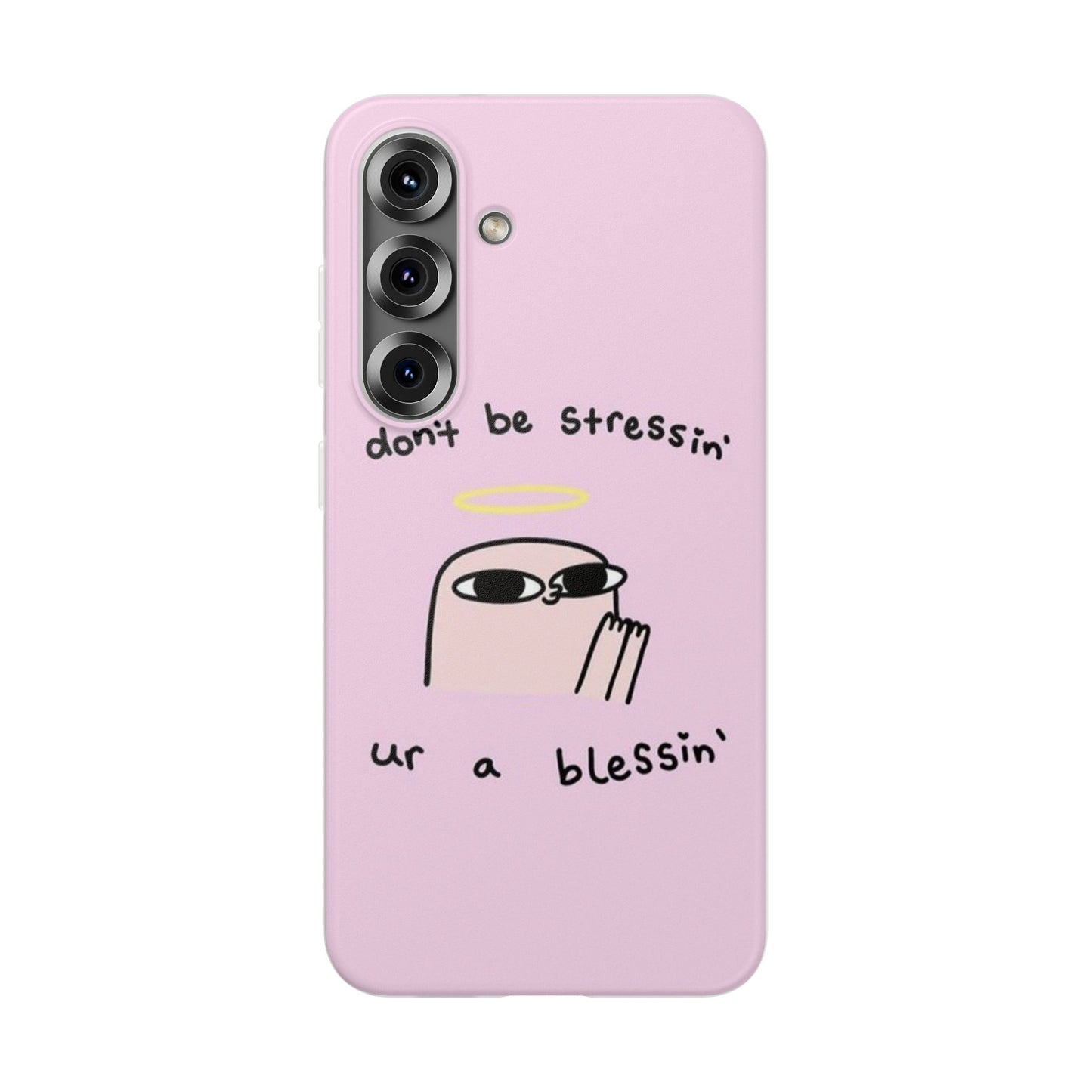 Cute Stress Relief Phone Case, Motivational Flexi Case, Gift for Friends, Phone Cover, Modern Art Case
