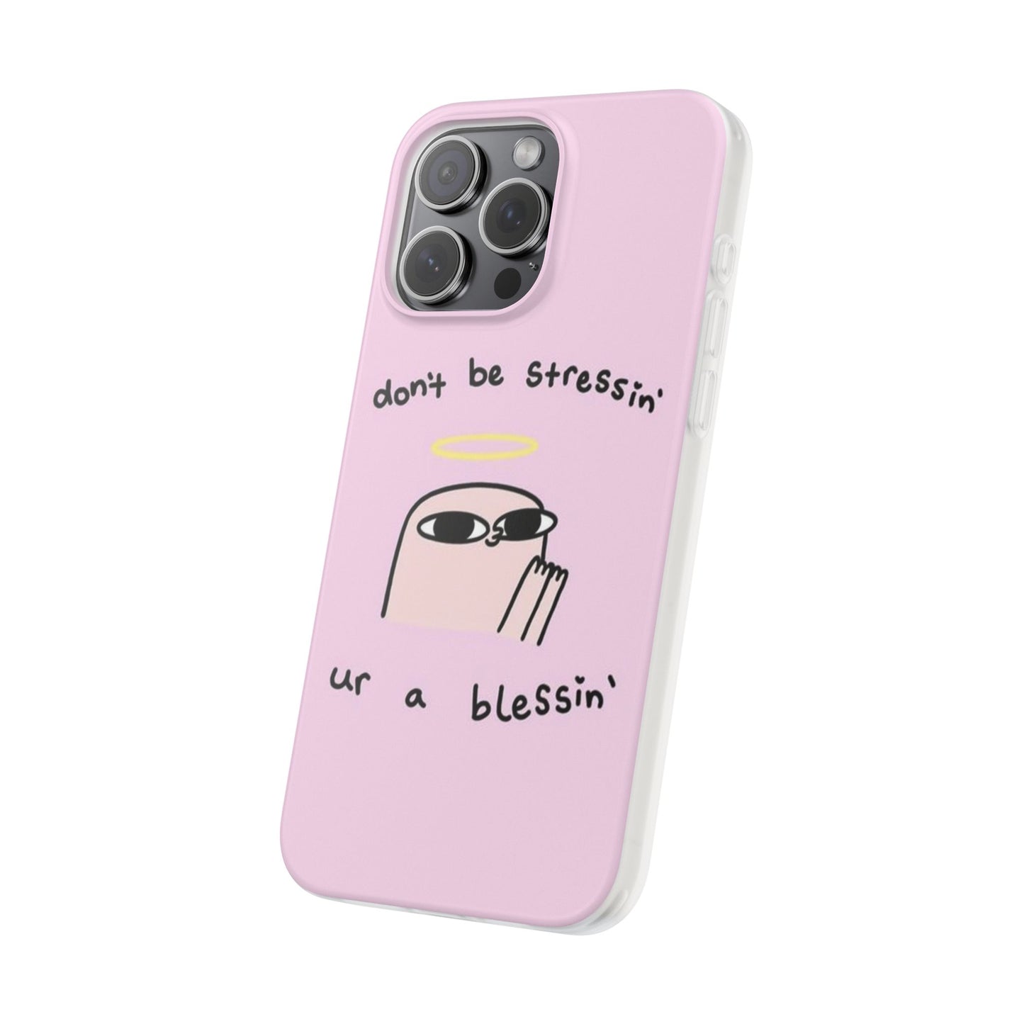 Cute Stress Relief Phone Case, Motivational Flexi Case, Gift for Friends, Phone Cover, Modern Art Case