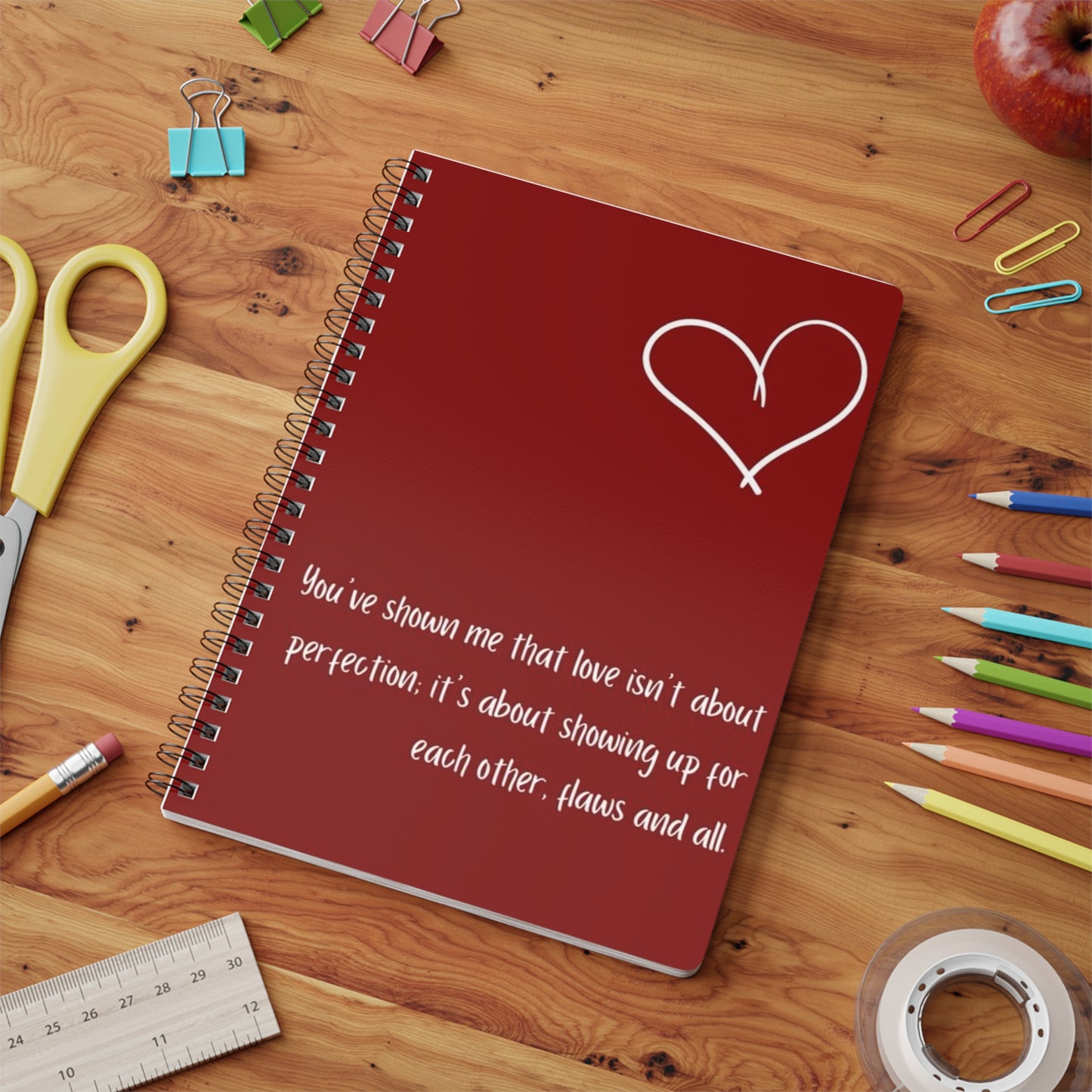 Heartfelt Wirobound Notebook | A5 Journal for Love Notes, Gratitude Lists, Self-Reflection, Gifts for Couples, Valentine’s Day