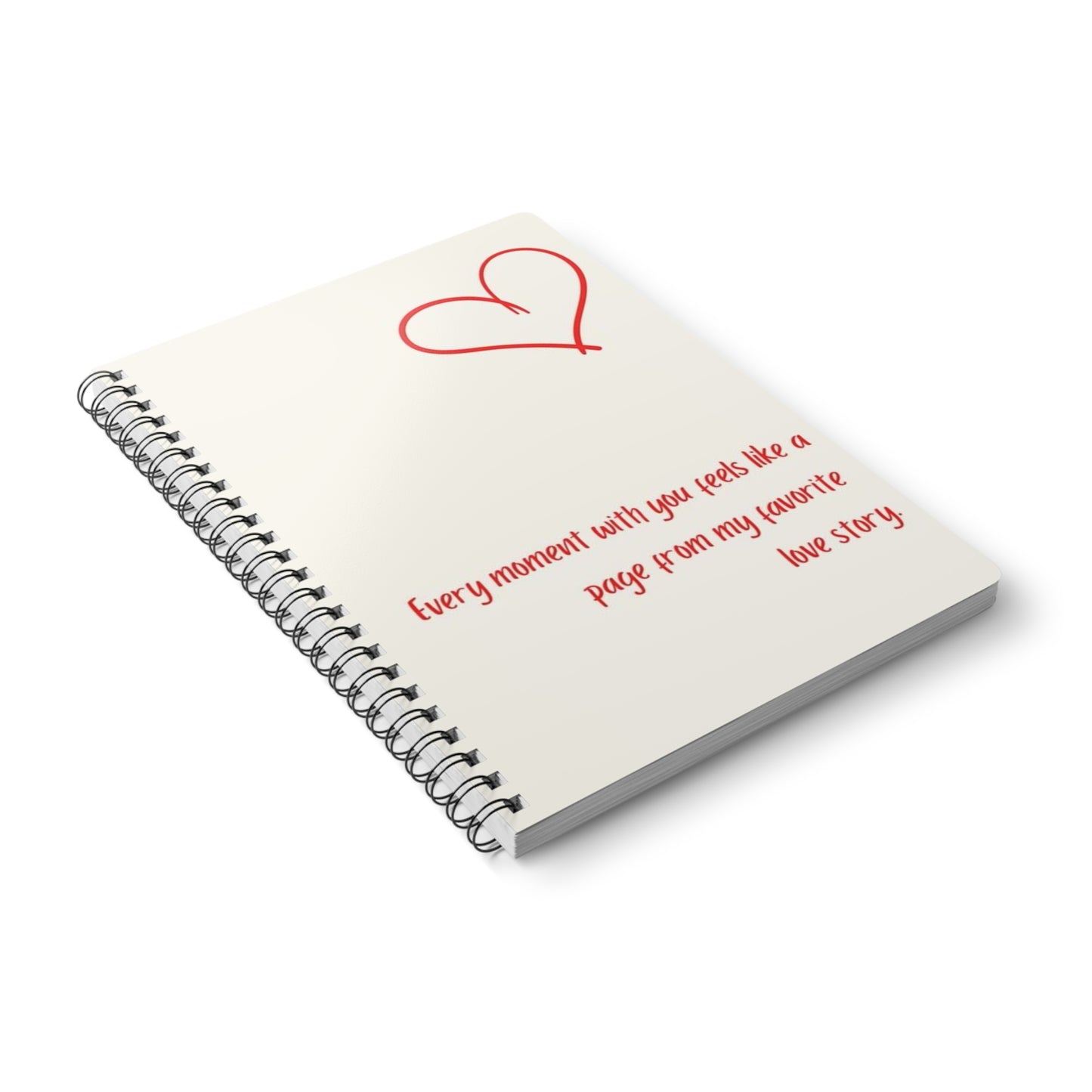 Romantic Wirobound Notebook, Love Story Journal, A5 Softcover for Couples, Gifts for Her, Valentine's Day, Wedding Planner, Writing