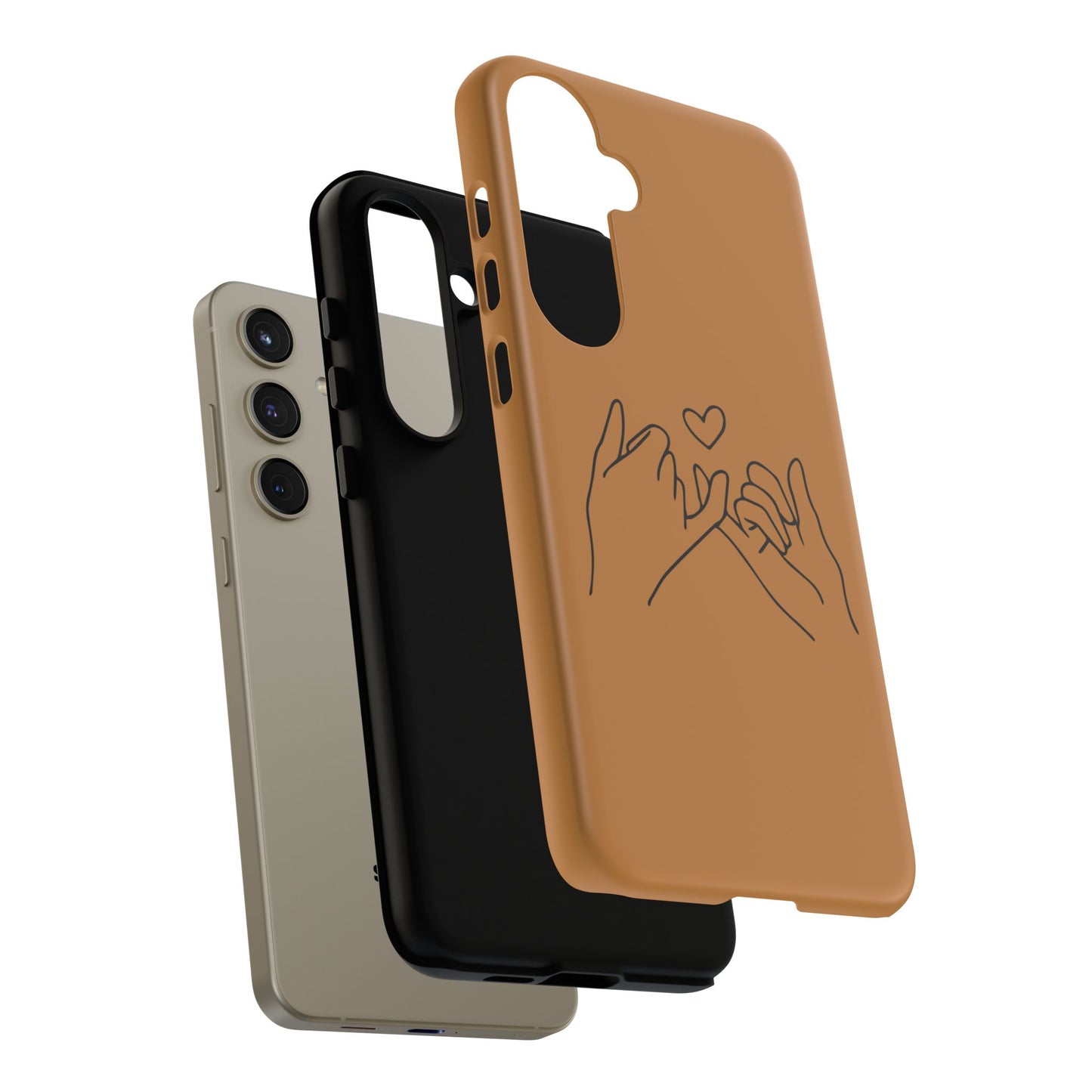 Stylish Phone Case with Hands and Heart Design, Cute Phone Cover for Couples, Modern Gift for Friends, Valentine’s Day, Birthday Present
