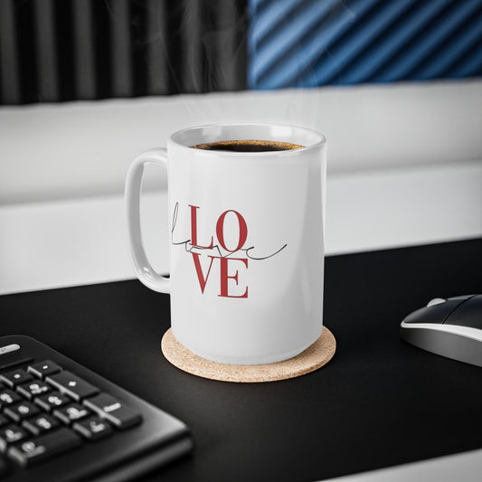 Ceramic Love Coffee Mug | Perfect Gift for Coffee Lovers, Cute Home Decor, Valentine's Day, Anniversary, Daily Use