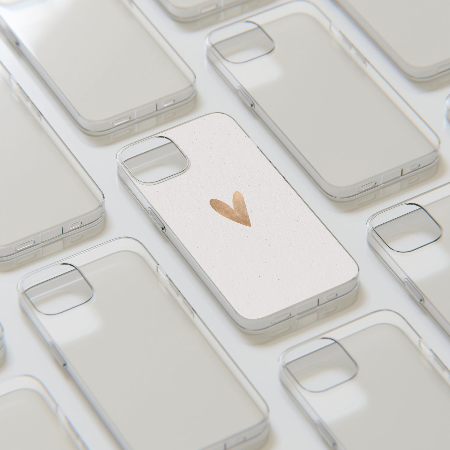 Clear Silicone Phone Case with Heart Design - Perfect for Minimalists, Gift for Friends, Birthdays, Everyday Use, Phone Accessories
