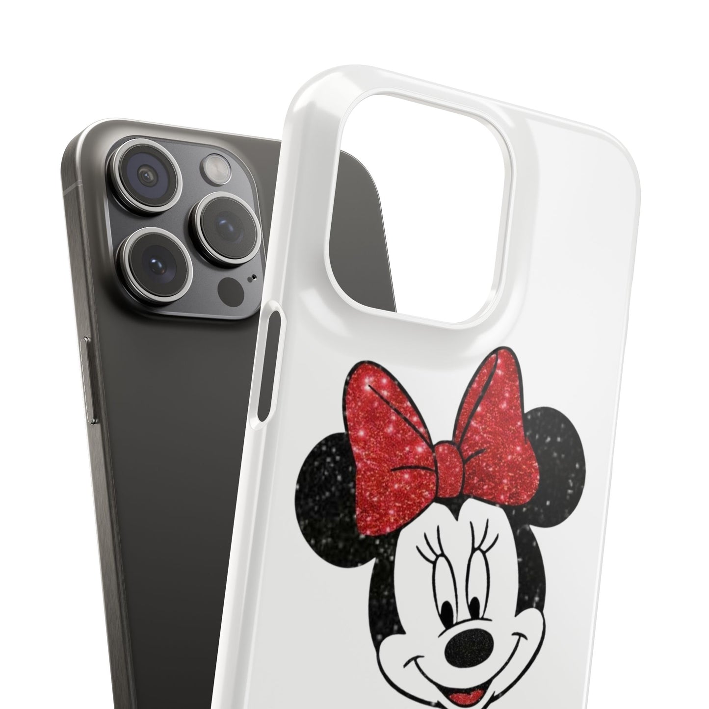 Minnie Mouse Snap Case, Cute Phone Cover, Disney Lovers Gift, Glittering Phone Accessory, Character Phone Case, Birthday Present