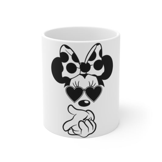 Stylish Minnie Mouse Coffee Mug, Cute Gift for Disney Lovers, Perfect for Birthdays, Collectible, Black & White