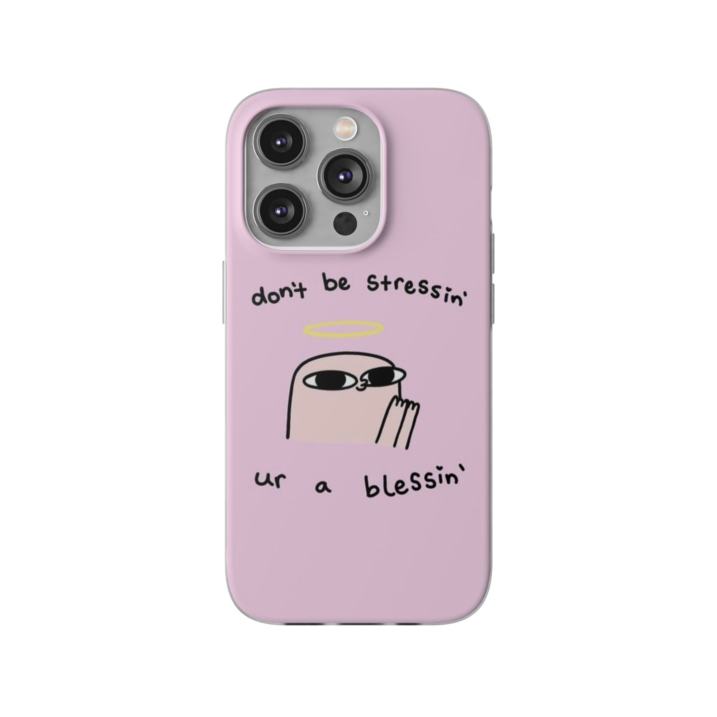 Cute Stress Relief Phone Case, Motivational Flexi Case, Gift for Friends, Phone Cover, Modern Art Case