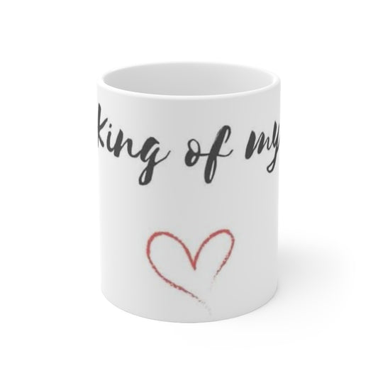 Romantic Ceramic Coffee Mug, Perfect Gift for Couples, King of My Heart, Love, Anniversary, Valentine's Day, Engagement