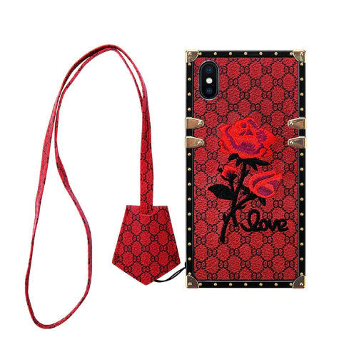 3D Rose Embroidered Phone Cases for Apple iPhones