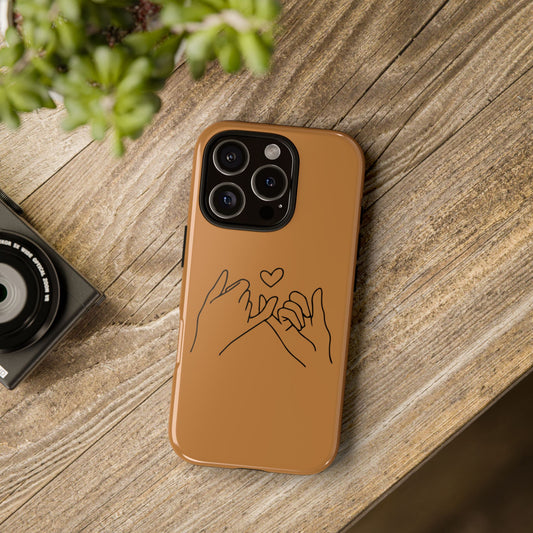 Stylish Phone Case with Hands and Heart Design, Cute Phone Cover for Couples, Modern Gift for Friends, Valentine’s Day, Birthday Present