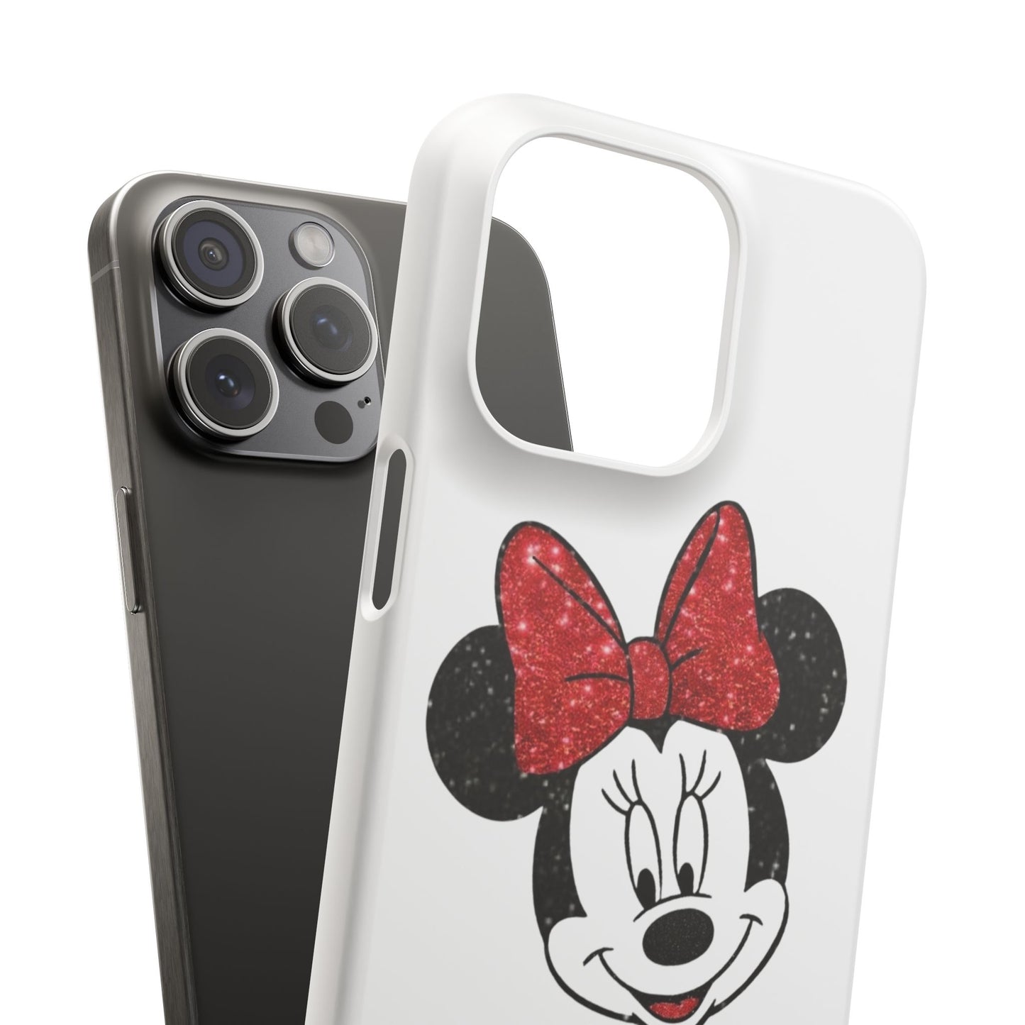 Minnie Mouse Snap Case, Cute Phone Cover, Disney Lovers Gift, Glittering Phone Accessory, Character Phone Case, Birthday Present