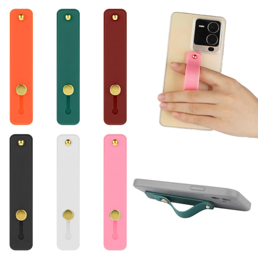 DIVINA VITAE Phone Finger Holder 6Pcs Phone Loops for Back of Phone Telescopic Phone Strap Grip Holder Assorted Colors Silicone Phone Grip for Most Mobile Phones and Cell Phone Case