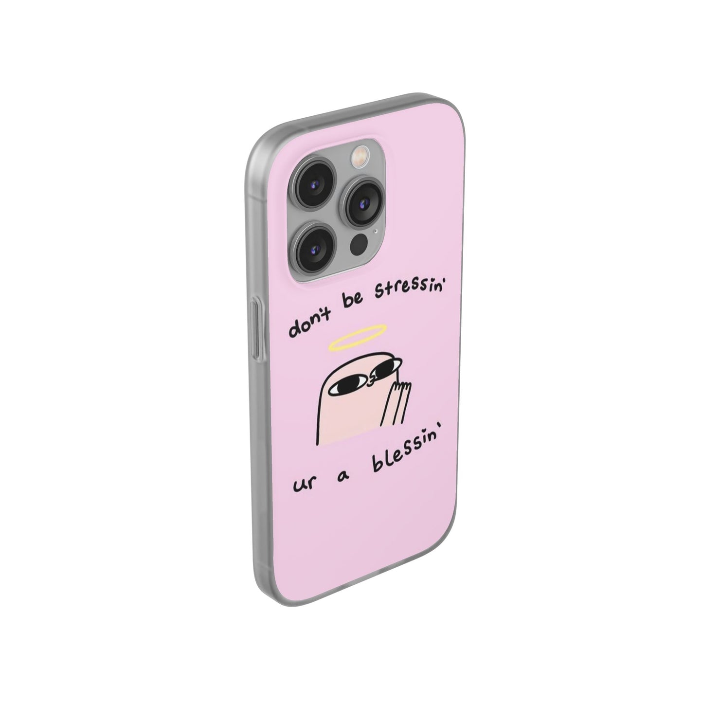 Cute Stress Relief Phone Case, Motivational Flexi Case, Gift for Friends, Phone Cover, Modern Art Case