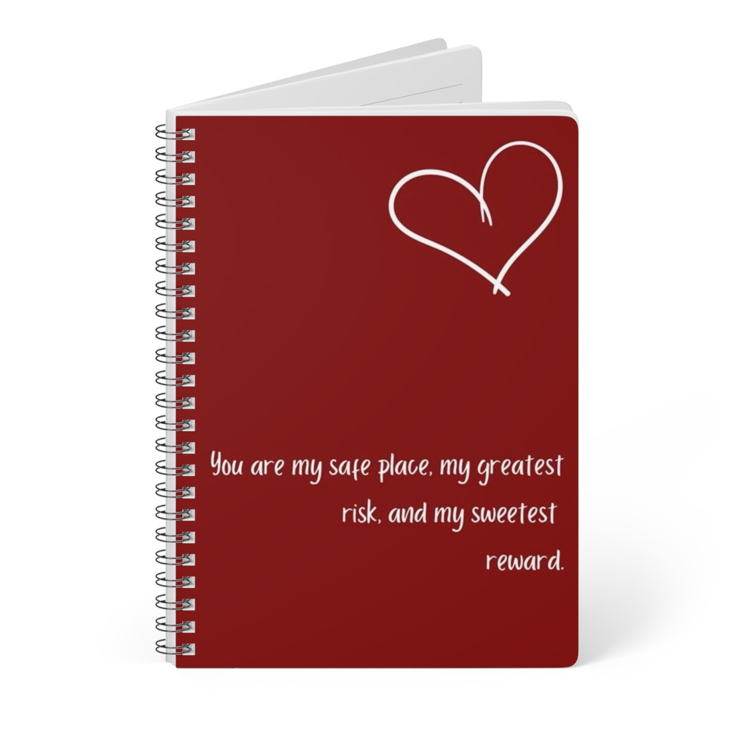 Heartfelt Wirobound Notebook, Thoughtful Gift for Writers, Journaling, Love Notes, Valentine's Day, Inspirational Quotes