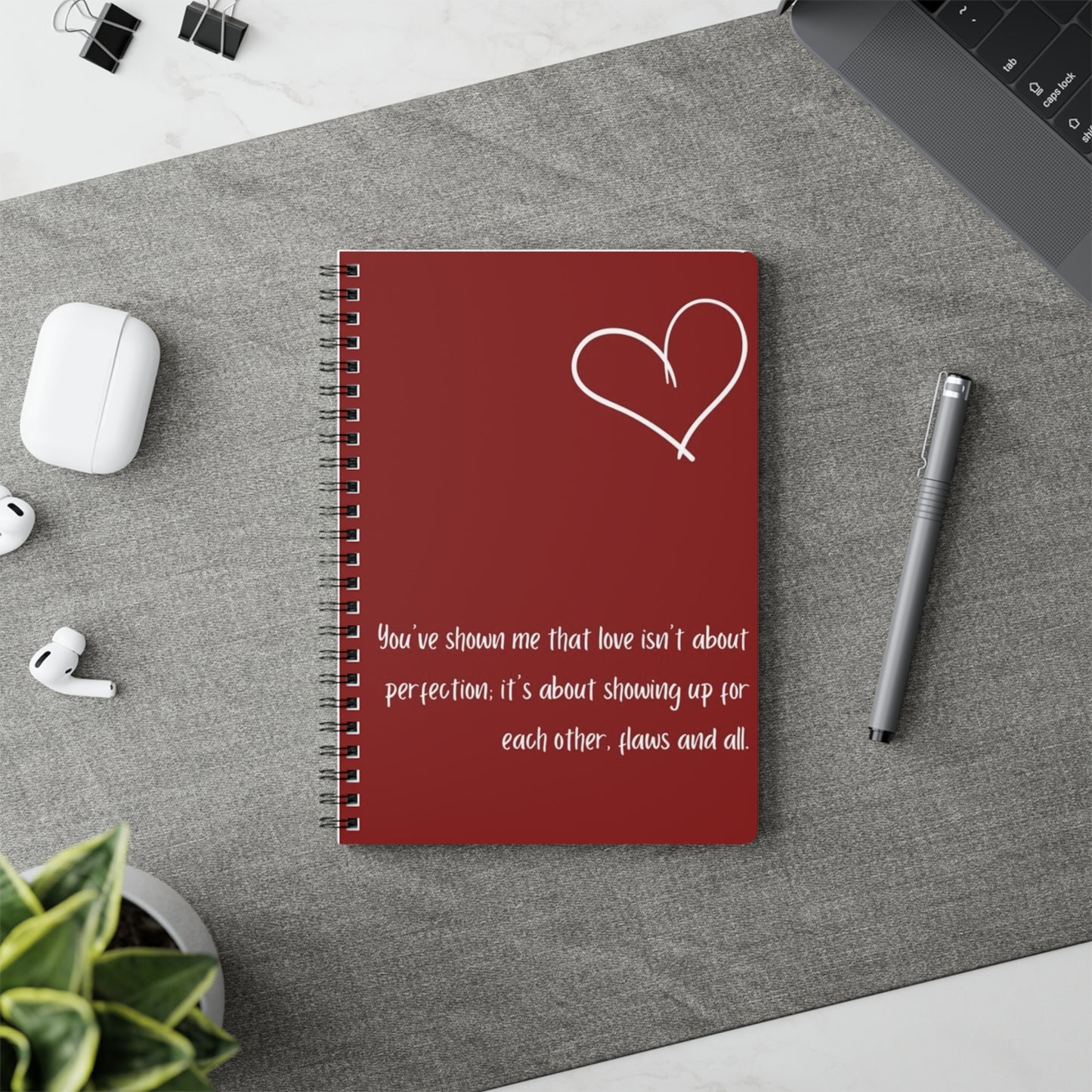 Heartfelt Wirobound Notebook | A5 Journal for Love Notes, Gratitude Lists, Self-Reflection, Gifts for Couples, Valentine’s Day