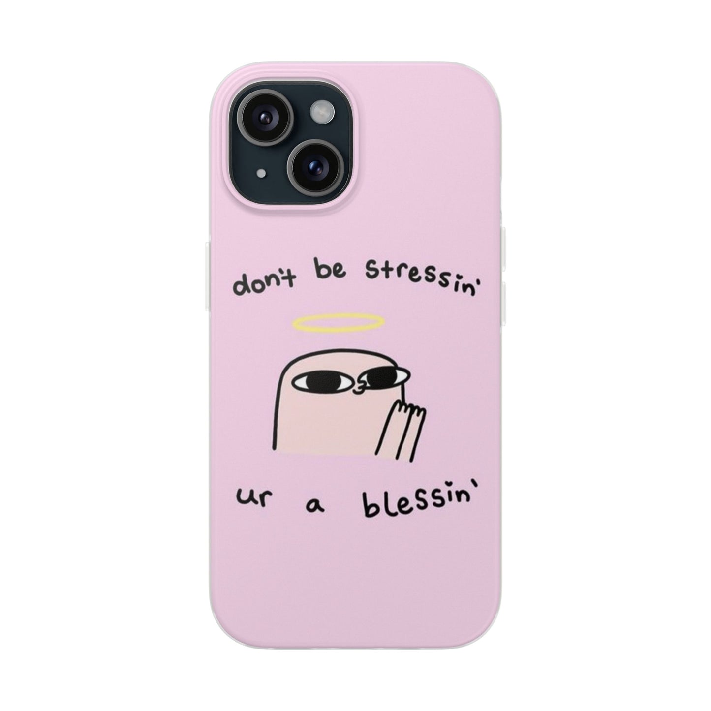 Cute Stress Relief Phone Case, Motivational Flexi Case, Gift for Friends, Phone Cover, Modern Art Case