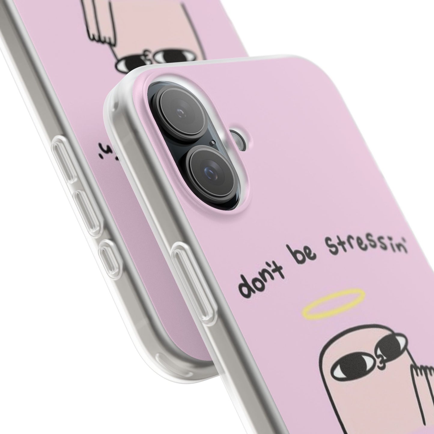 Cute Stress Relief Phone Case, Motivational Flexi Case, Gift for Friends, Phone Cover, Modern Art Case