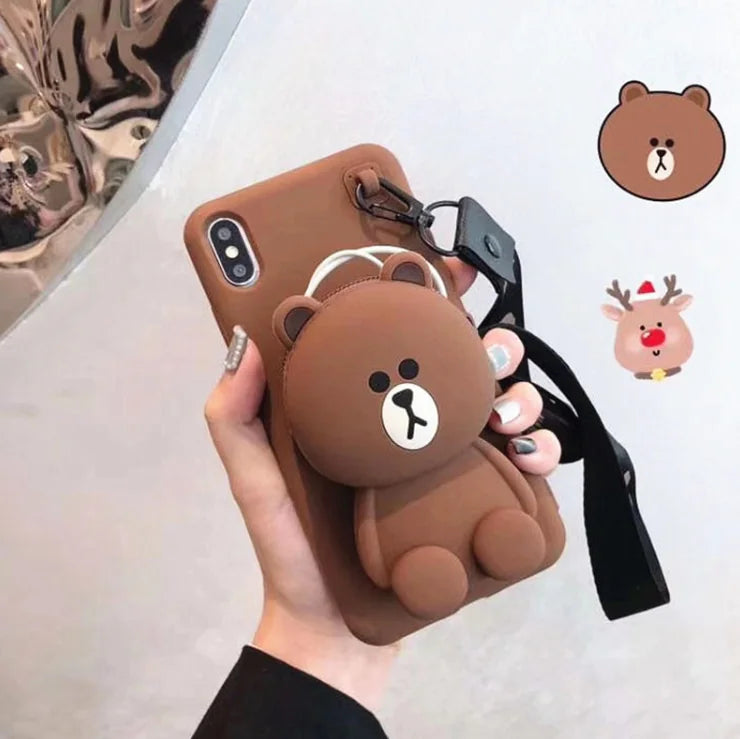 Brown Bear and Cony Rabbit Silicone Phone Cases