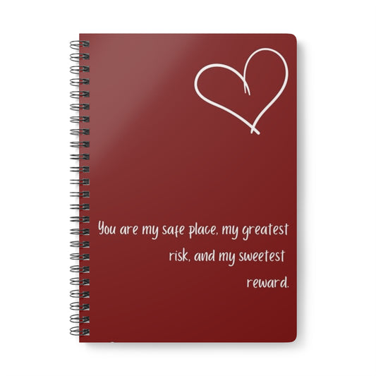 Heartfelt Wirobound Notebook, Thoughtful Gift for Writers, Journaling, Love Notes, Valentine's Day, Inspirational Quotes