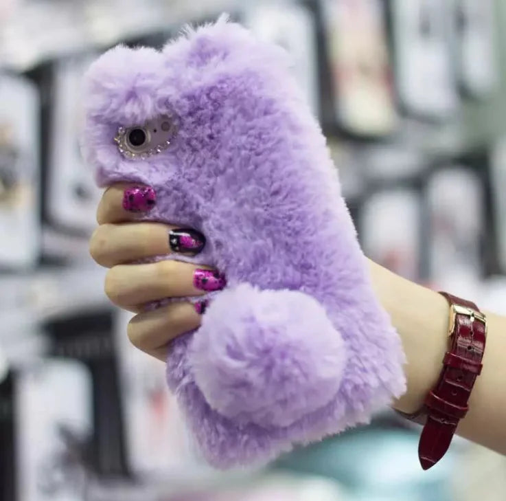 Fluffy Bunny Rabbit Silicone Phone Cases