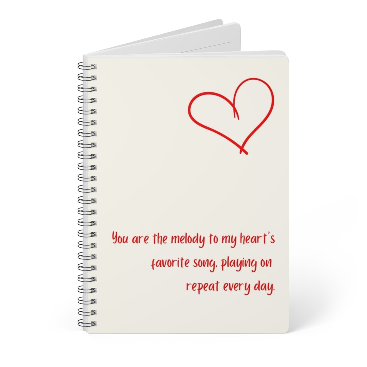 Heartfelt Wirobound Softcover Notebook, A5 | Perfect for Journaling, Love Notes, Gifts for Her, Creative Writing, Valentine's Day