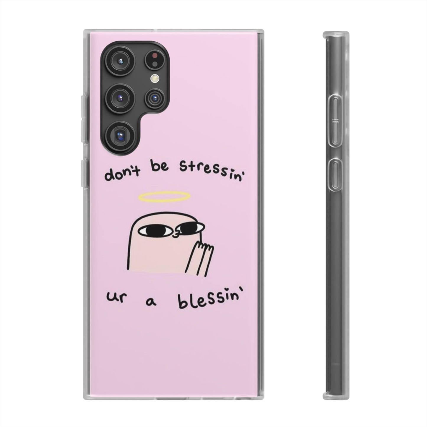 Cute Stress Relief Phone Case, Motivational Flexi Case, Gift for Friends, Phone Cover, Modern Art Case